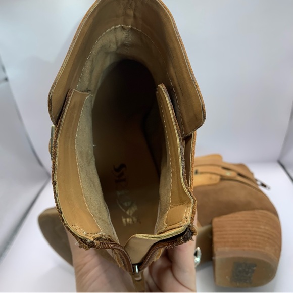 Kork-Ease Korks Rohit Buckle Strap Ankle Boots SZ 8M Brown Leather Cowgirl - Picture 8 of 9